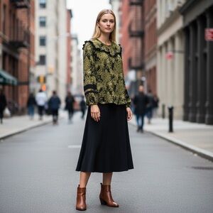 🌻Scotch & Soda Maison Scotch Dans La Nuit Long Sleeve Blouse Size XL